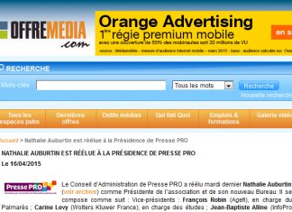 Nathalie Auburtin est réélue à la Présidence de Presse PRO