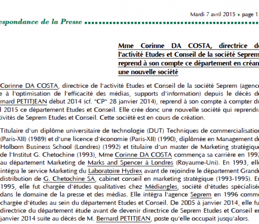 Correspondance de la presse